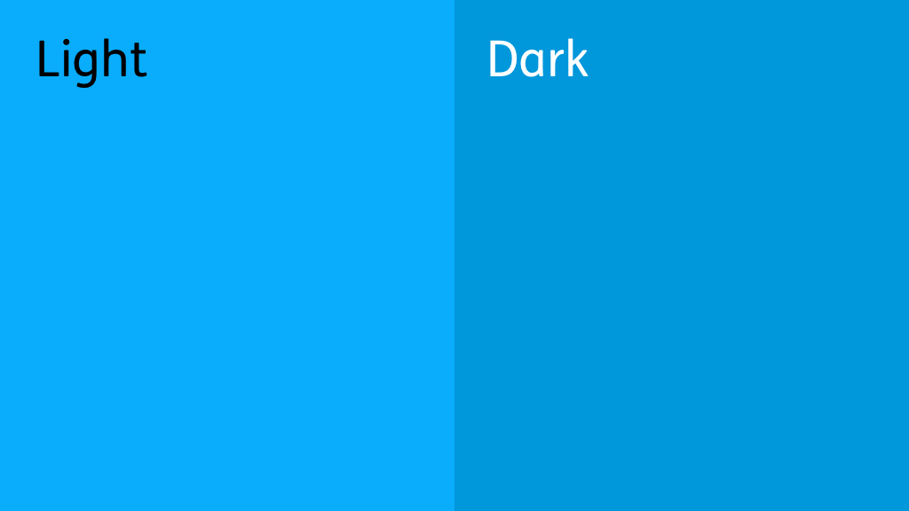 Two blocks of the colour blue, side by side; one very slightly lighter than the other