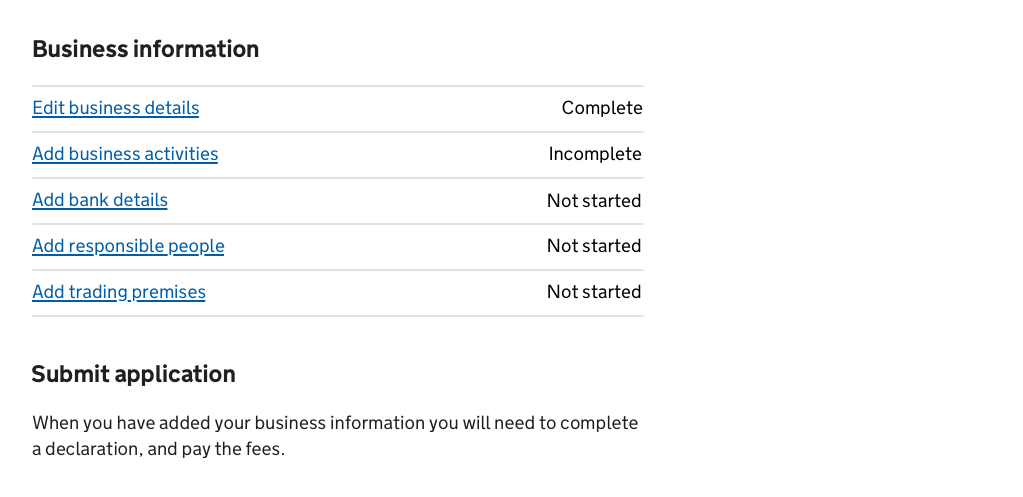 The task list pattern plain text for all statuses and no blanks